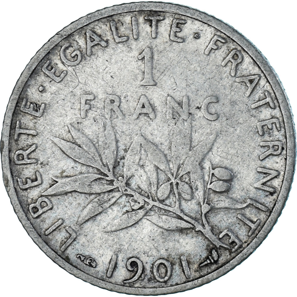 Moneta, Francja, Semeuse, Franc, 1901, Paris, EF(40-45), Srebro, KM:844.1