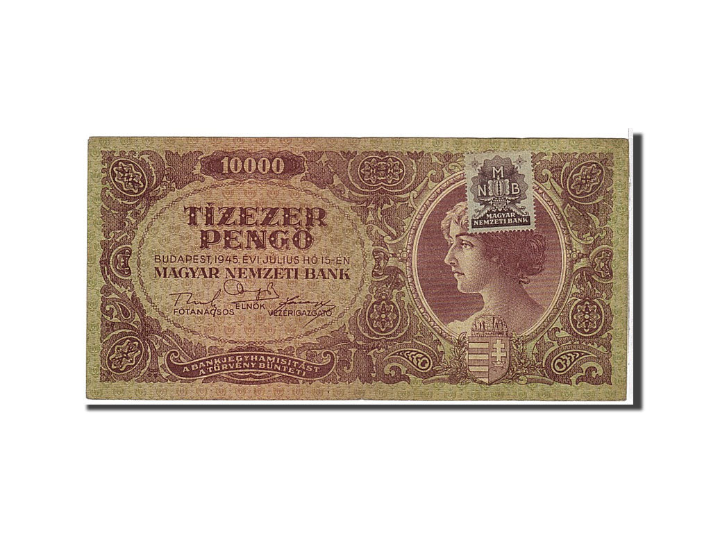 Banknote, Hungary, 10,000 Pengö, 1945, KM:119b, EF(40-45)