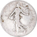Moneta, Francia, Semeuse, Franc, 1907, Paris, MB+, Argento, KM:844.1