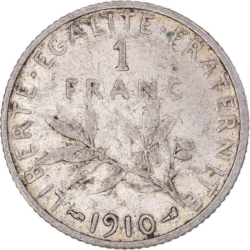 Monnaie, France, Semeuse, Franc, 1910, Paris, TB+, Argent, Gadoury:467, KM:844.1