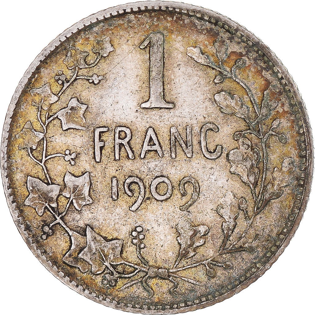 Coin, Belgium, Leopold II, Franc, 1909, EF(40-45), Silver, KM:56.1