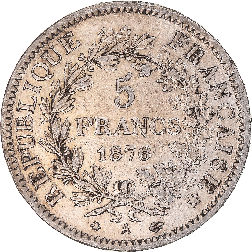 Monnaie, France, Hercule, 5 Francs, 1876, Paris, TB+, Argent, Gadoury:745a