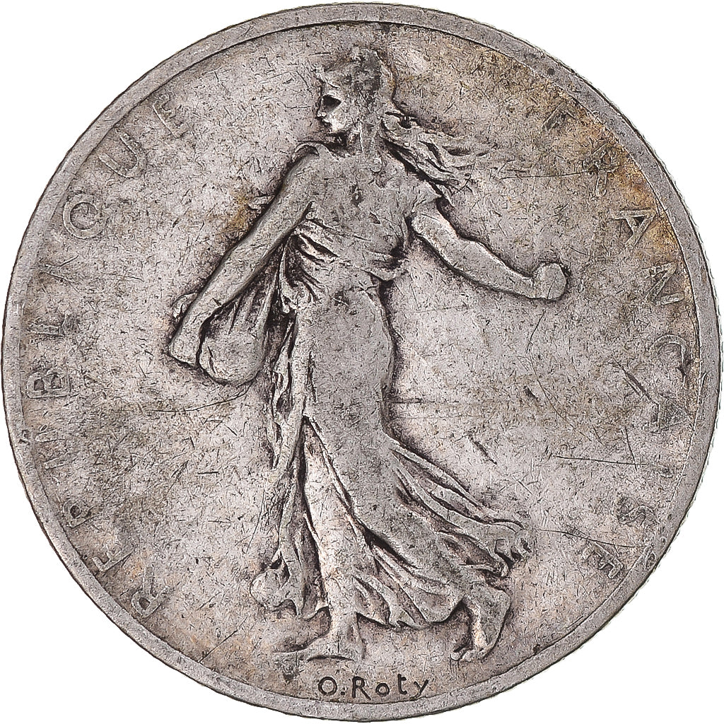 Moneda, Francia, Semeuse, 2 Francs, 1899, Paris, BC+, Plata, KM:845.1