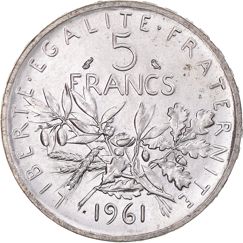 Coin, France, Semeuse, 5 Francs, 1961, Paris, MS(60-62), Silver, KM:926