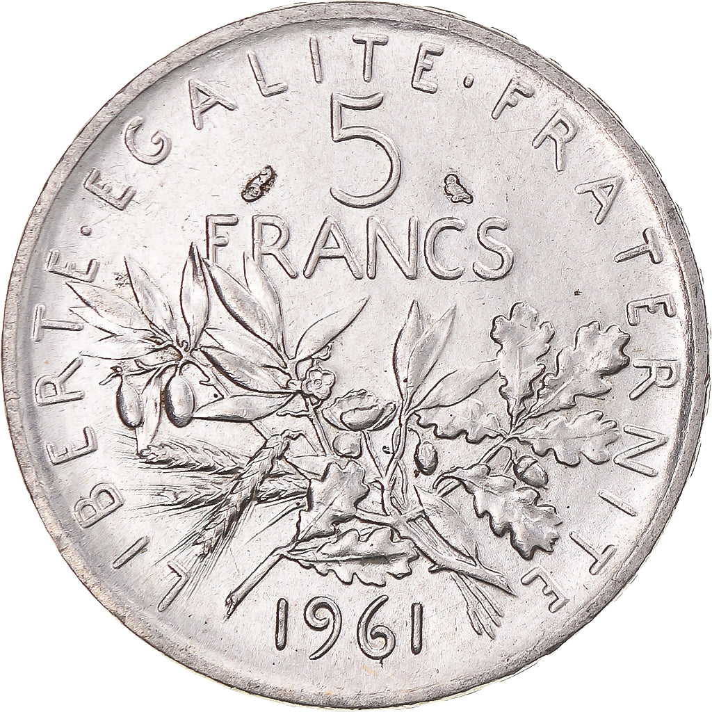 Coin, France, Semeuse, 5 Francs, 1961, Paris, MS(60-62), Silver, KM:926