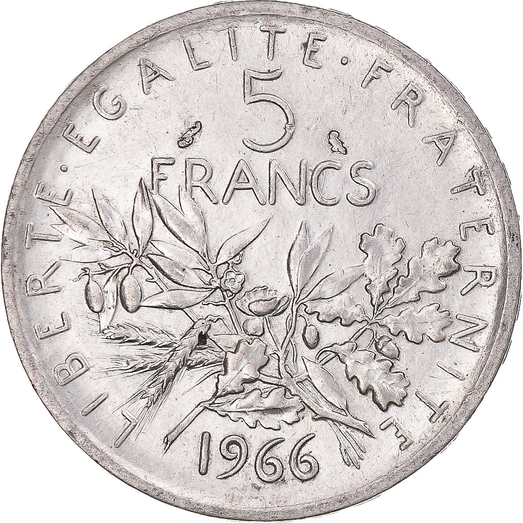 Frankreich, Semeuse, 5 Francs, 1966, Paris, VZ+, Silber, KM:926, Gadoury:770