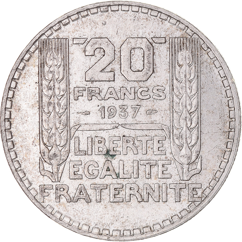 Münze, Frankreich, Turin, 20 Francs, 1937, Paris, VZ, Silber, KM:879