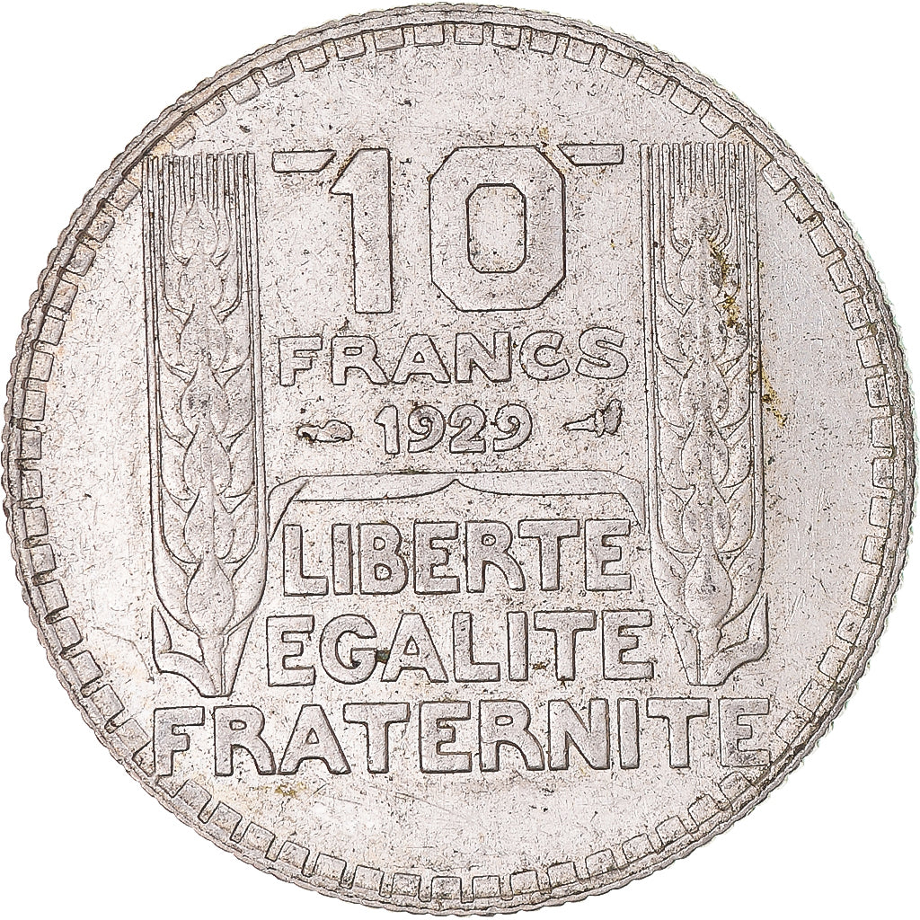 Moneta, Francja, Turin, 10 Francs, 1929, Paris, AU(50-53), Srebro, KM:878