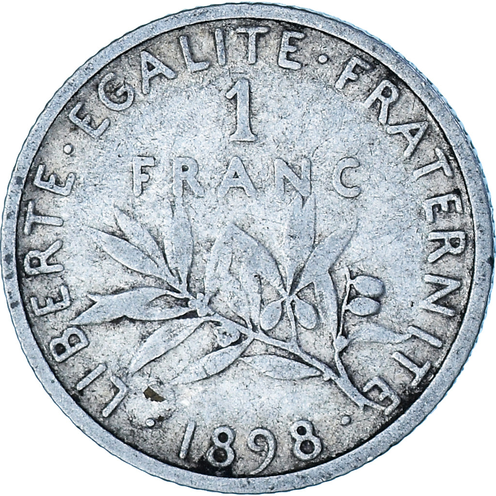 Moneta, Francia, 1 Franc, 1898, Paris, MB+, Argento, Gadoury:467