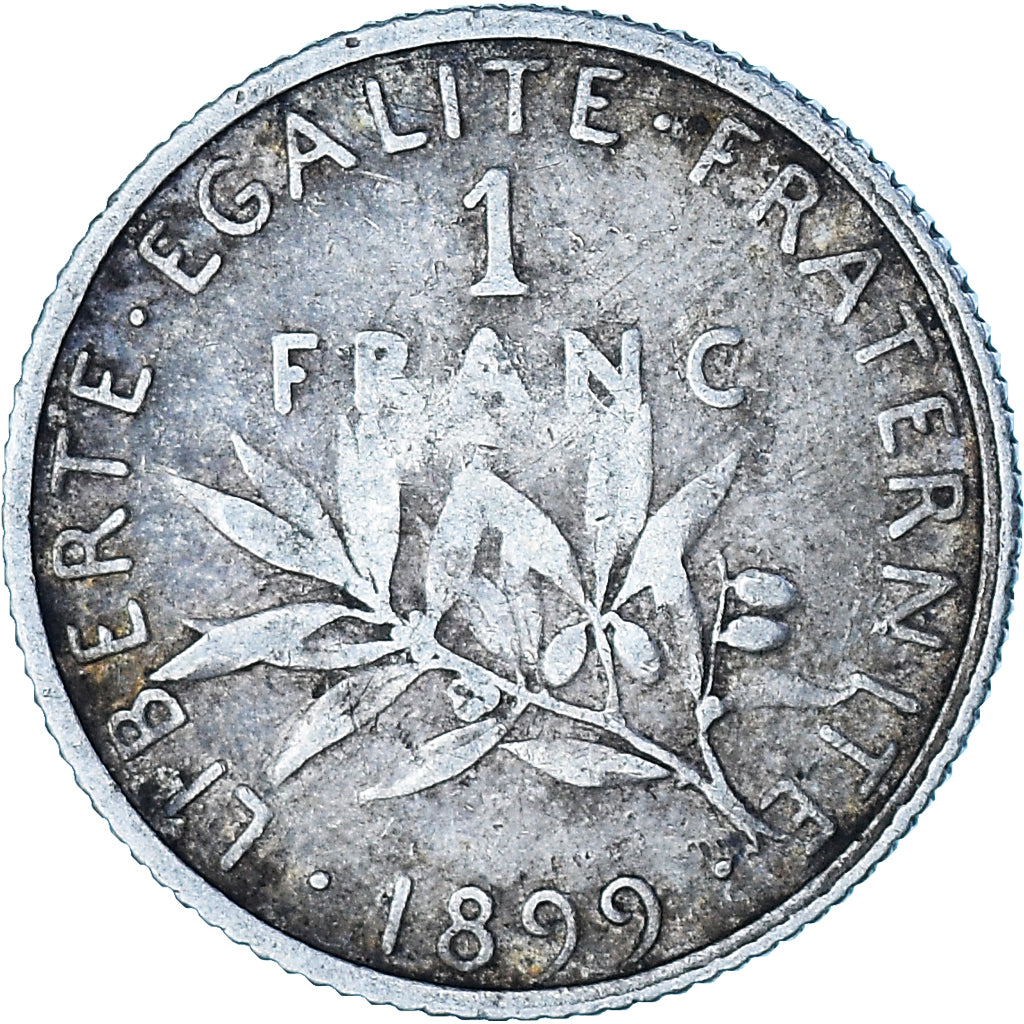 Moneta, Francia, Semeuse, Franc, 1899, Paris, MB+, Argento, KM:844.1
