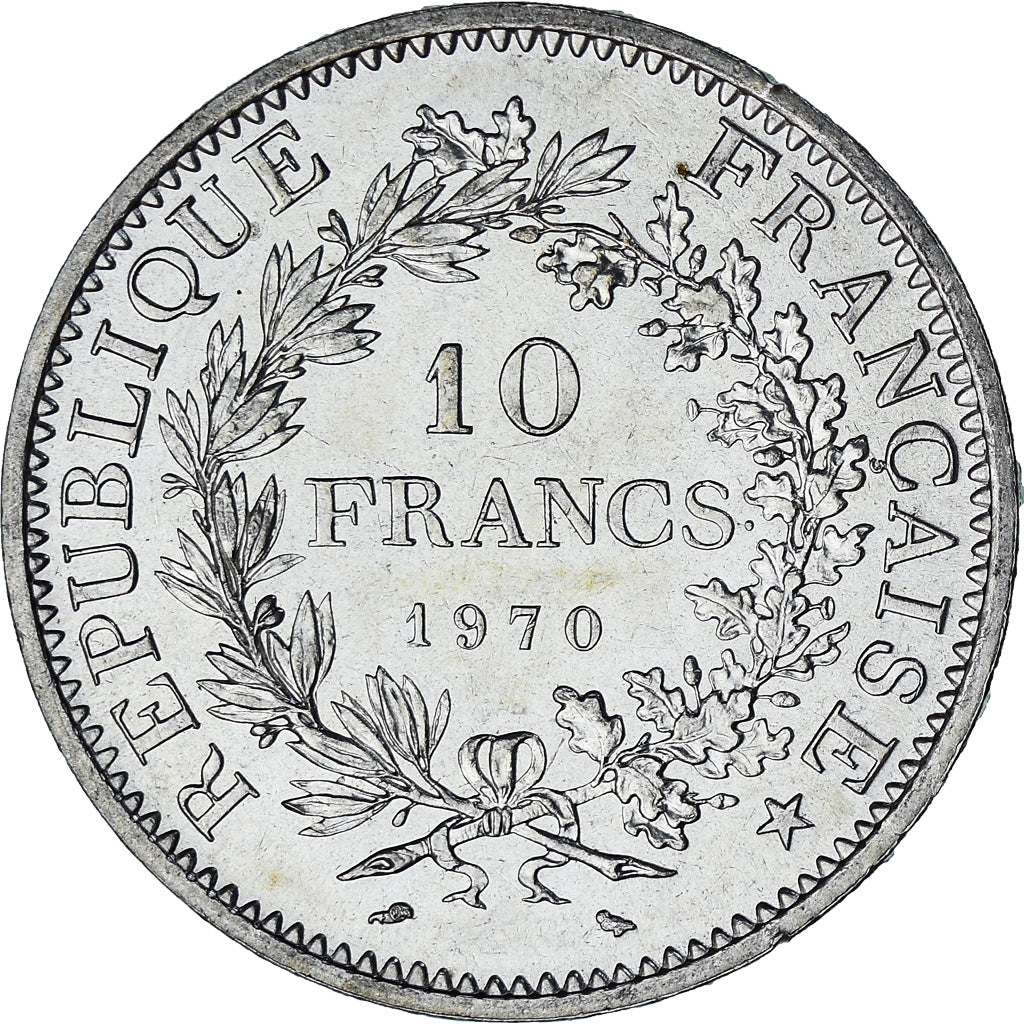 Münze, Frankreich, Hercule, 10 Francs, 1970, Paris, UNZ, Silber, KM:932
