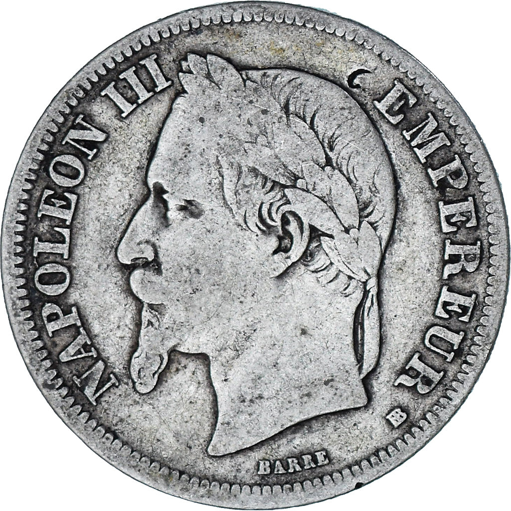 Monnaie, France, Napoleon III, Napoléon III, 2 Francs, 1866, Strasbourg, TB