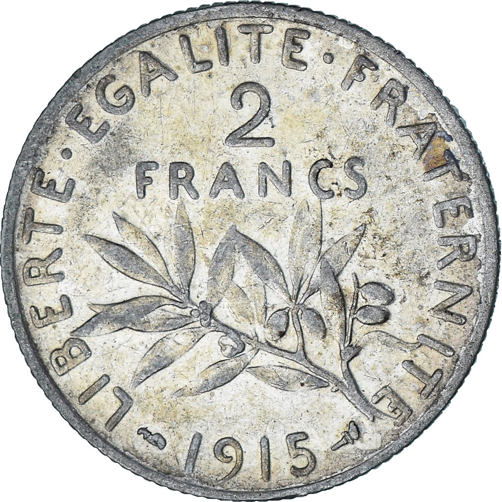 Coin, France, Semeuse, 2 Francs, 1915, Paris, EF(40-45), Silver, KM:845.1