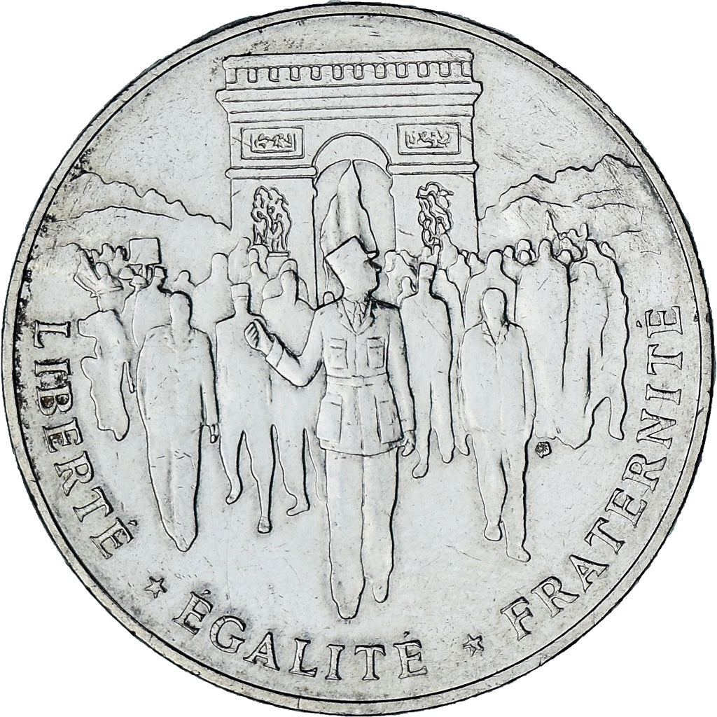 Moneta, Francja, Libération de Paris, 100 Francs, 1994, EF(40-45), Srebro