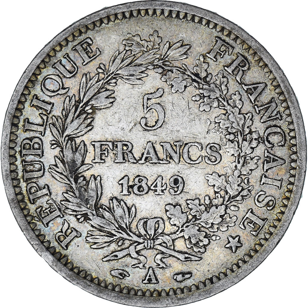 France, Hercule, 5 Francs, 1849, Paris, VF(30-35), Silver, KM:756.1, Gadoury:683