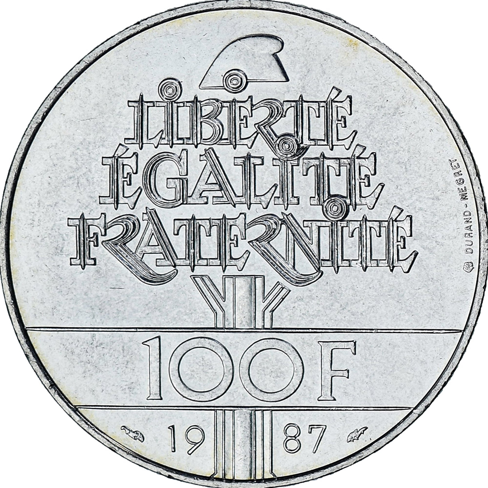 Coin, France, Lafayette, 100 Francs, 1987, Paris, MS(60-62), Silver, KM:962