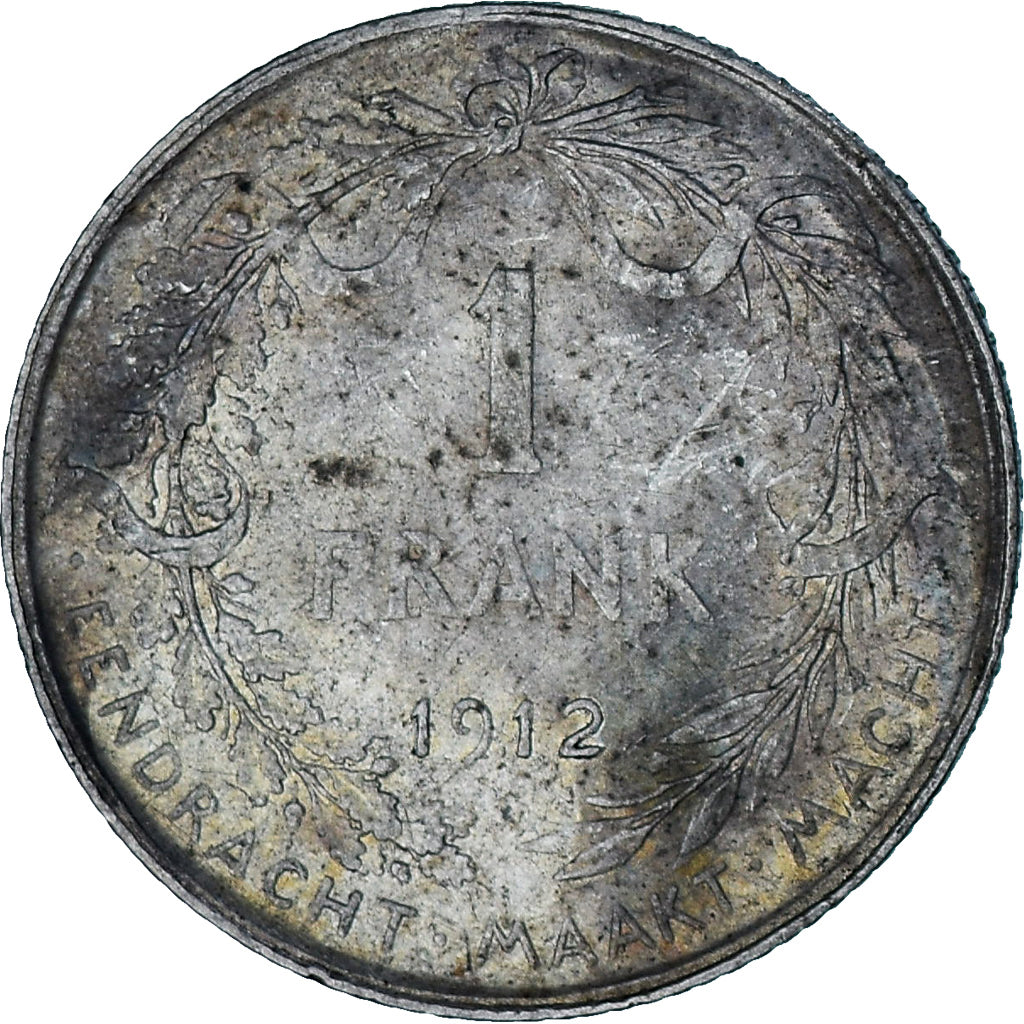 Belgio, Franc, 1912, BB, Argento, KM:73.1