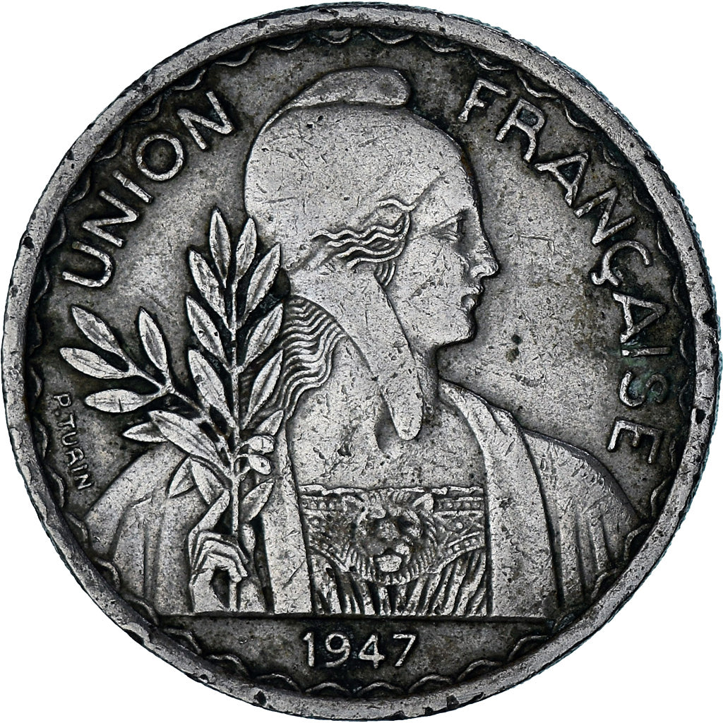 Coin, FRENCH INDO-CHINA, Piastre, 1947, Paris, VF(30-35), Copper-nickel, KM:32.2