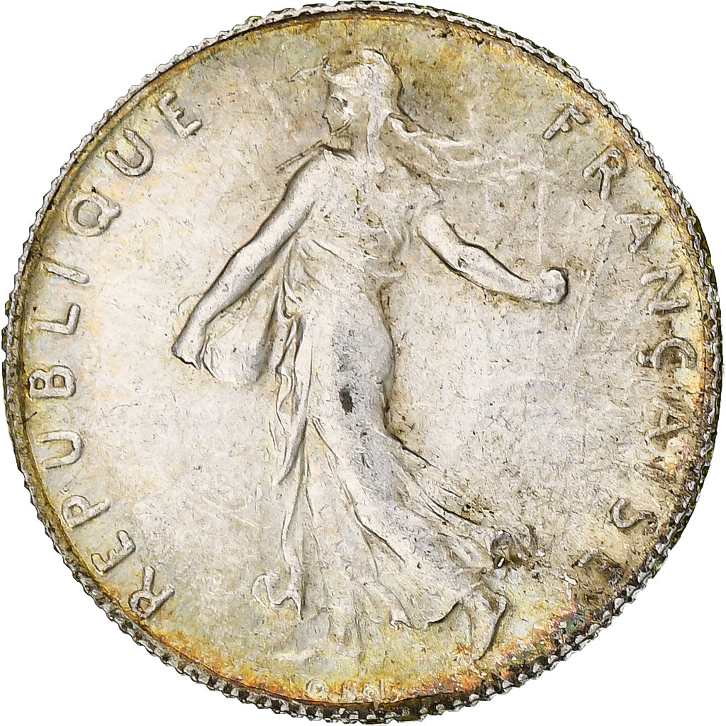 Munten, Frankrijk, Semeuse, 50 Centimes, 1917, Paris, ZF+, Zilver, KM:854