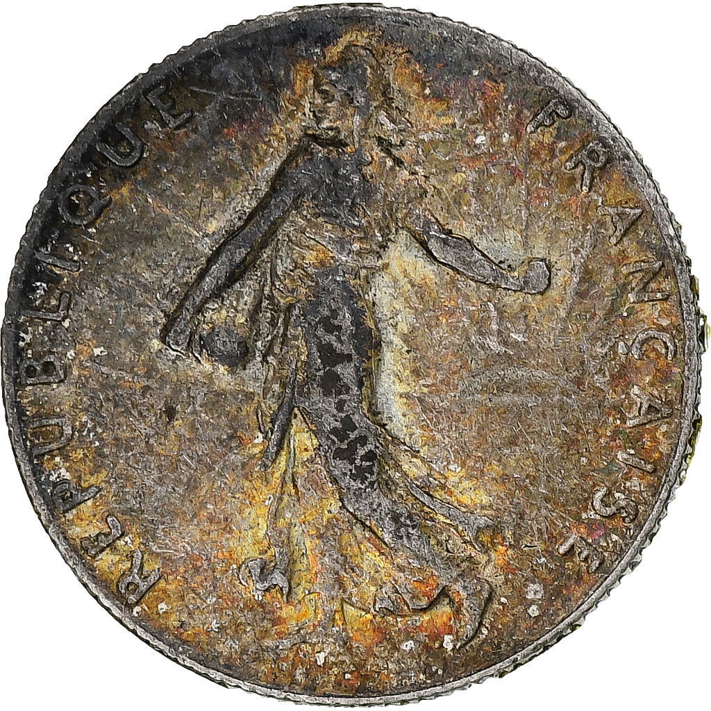 Munten, Frankrijk, Semeuse, 50 Centimes, 1917, Paris, ZF+, Zilver, KM:854