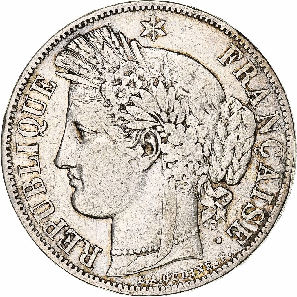 Moneta, Francja, Cérès, 5 Francs, 1850, Paris, VF(30-35), Srebro, KM:761.1