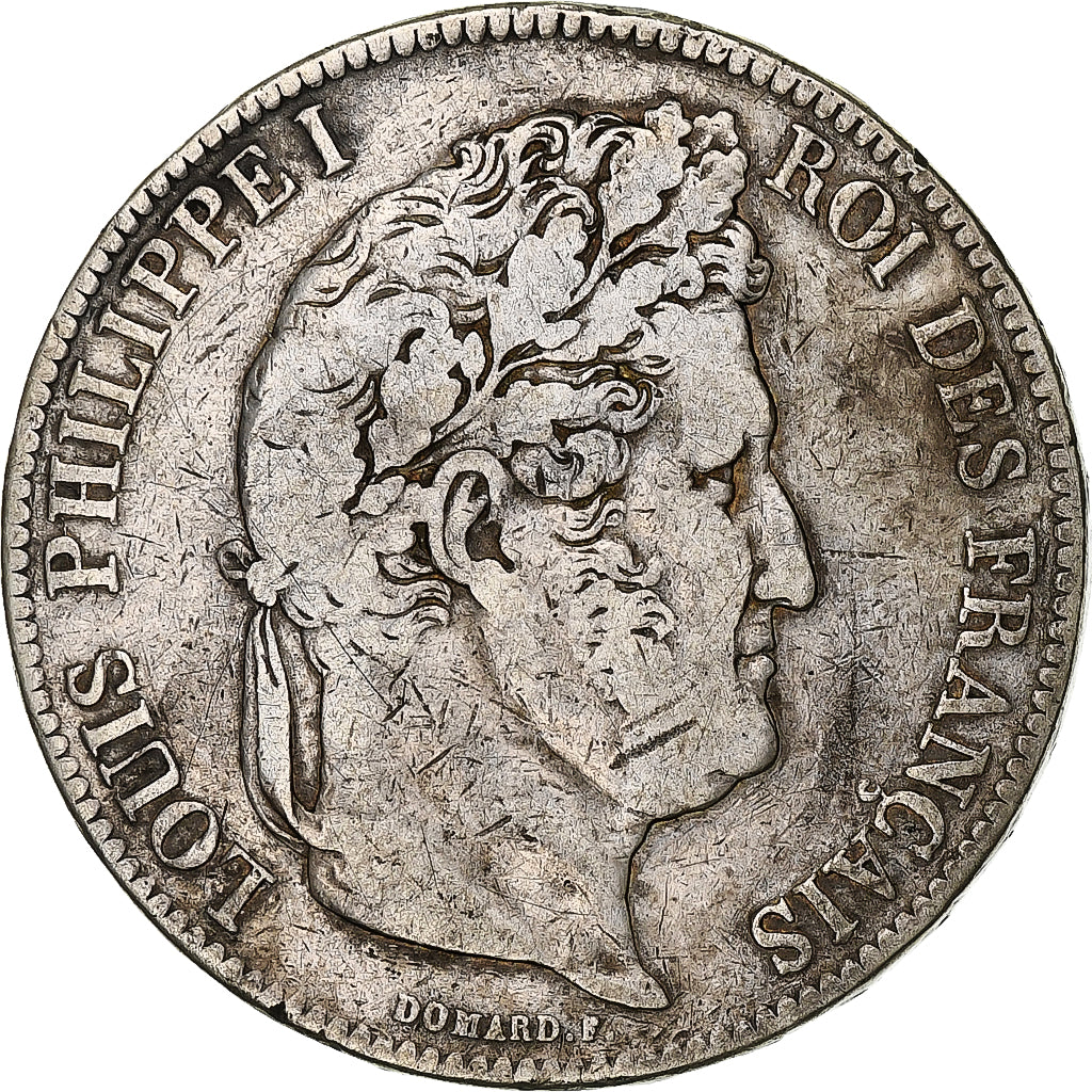 Coin, France, Louis-Philippe, 5 Francs, 1837, Paris, VF(20-25), Silver