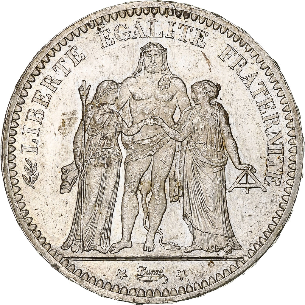 Moneda, Francia, Hercule, 5 Francs, 1873, Paris, MBC+, Plata, KM:820.1