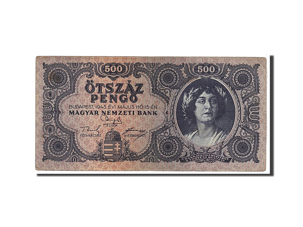 Geldschein, Ungarn, 500 Pengö, 1945, SS