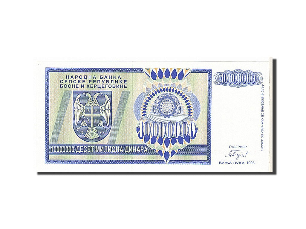 Banknote, Bosnia - Herzegovina, 10,000,000 Dinara, 1993, KM:36, UNC(63)