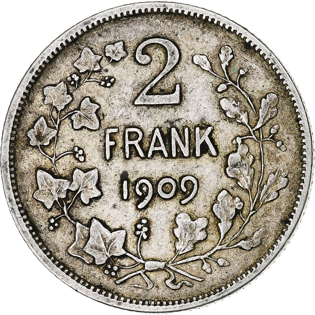 Monnaie, Belgique, Leopold II, 2 Francs, 2 Frank, 1909, TTB, Argent, KM:59