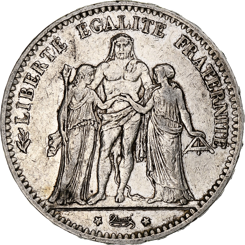 Moneta, Francia, Hercule, 5 Francs, 1876, Paris, BB, Argento, KM:820.1
