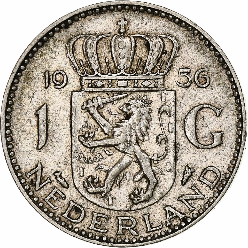 Pays-Bas, Juliana, Gulden, 1956, Argent, TTB, KM:184