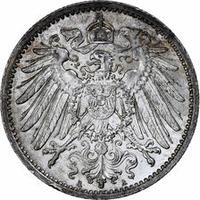 GERMANY - EMPIRE, Wilhelm II, Mark, 1915, Berlin, Silver, MS(60-62), KM:14