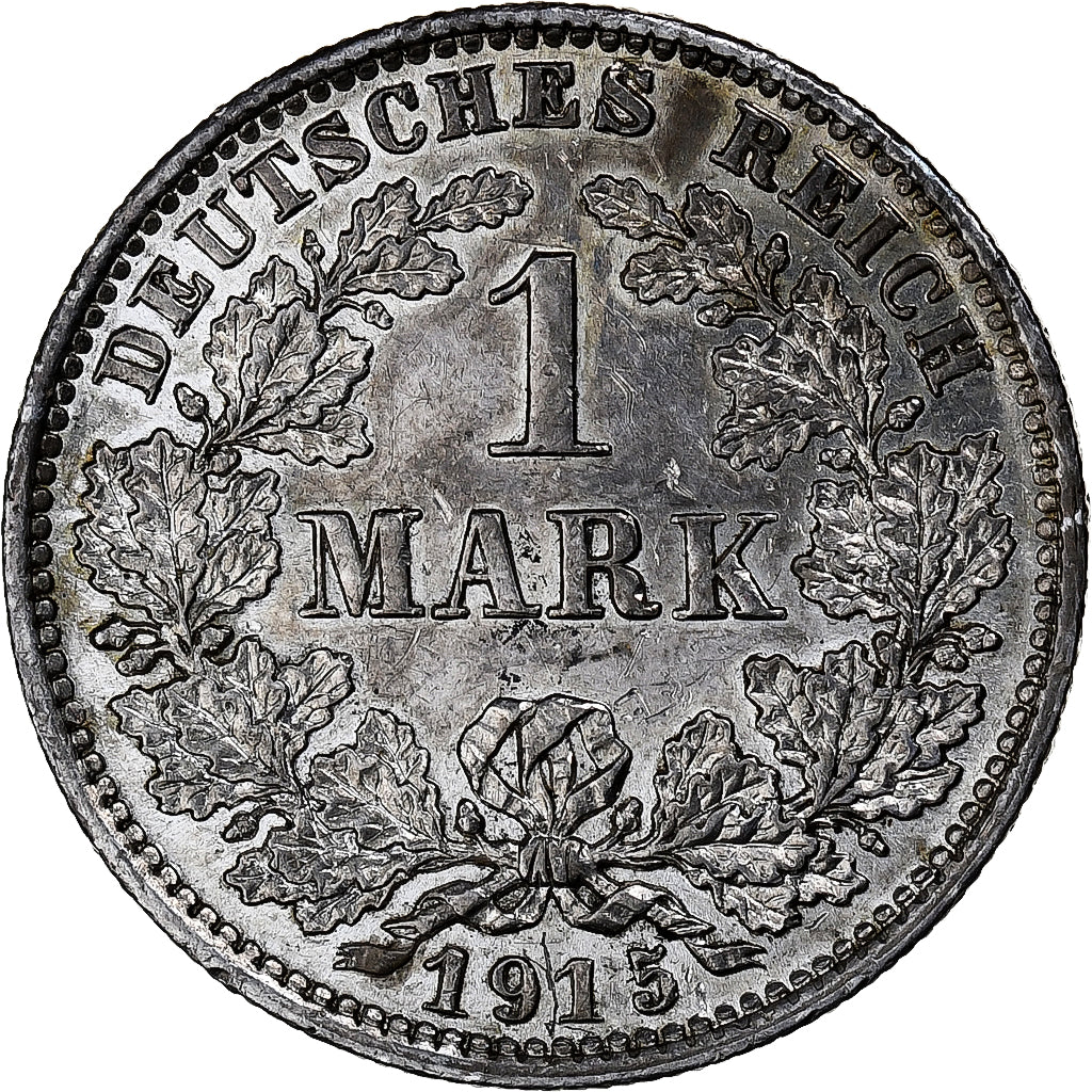 ALEMANIA - IMPERIO, Wilhelm II, Mark, 1915, Muldenhütten, Plata, EBC+, KM:14
