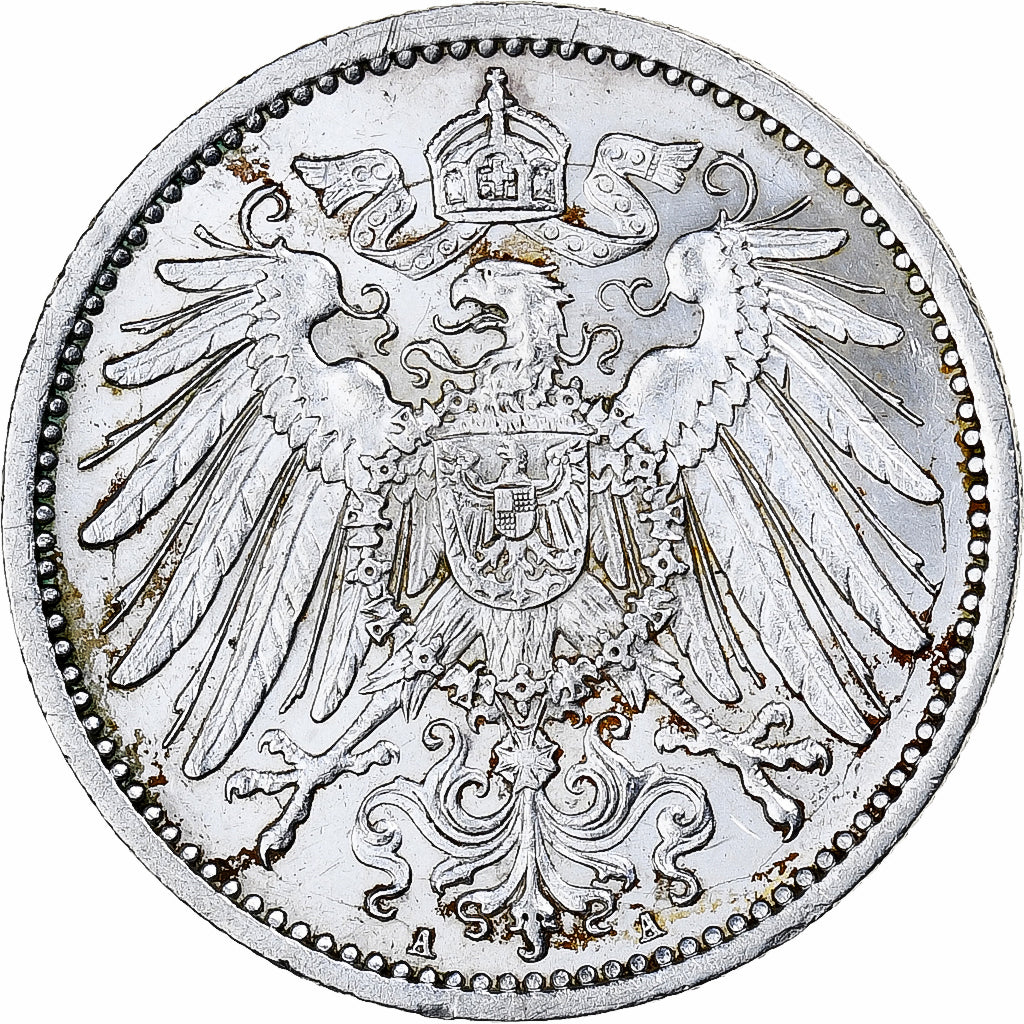 GERMANY - EMPIRE, Wilhelm II, Mark, 1914, Berlin, Silver, AU(50-53), KM:14