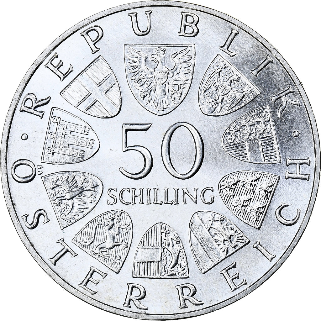 Moeda, Áustria, 50 Schilling, 1970, MS(63), Prata, KM:2909