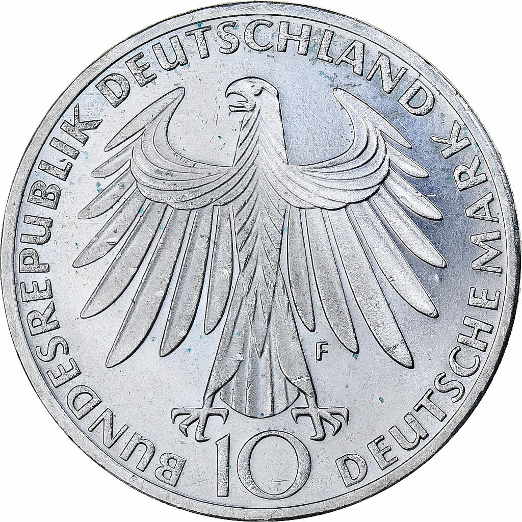Coin, Germany, 10 Mark, Olympics, 1972, Stuttgart, MS(60-62), Silver, KM 132