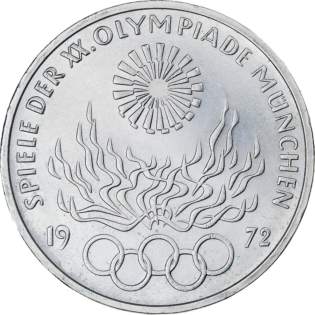 Coin, GERMANY - FEDERAL REPUBLIC, 10 Mark, 1972, Stuttgart, MS(60-62), Silver
