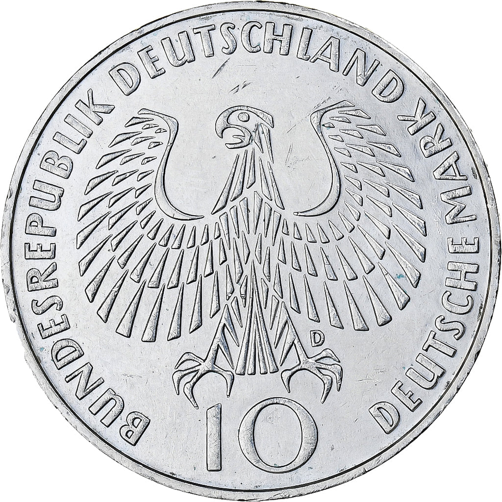 Moneta, Niemcy - RFN, Munich olympics, 10 Mark, 1972, Munich, AU(55-58), Srebro