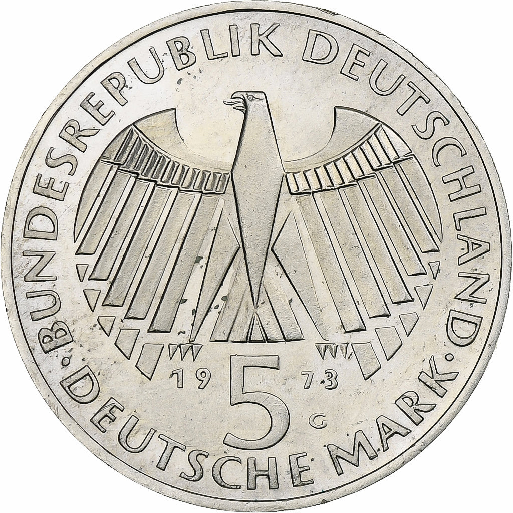 Coin, GERMANY - FEDERAL REPUBLIC, 5 Mark, 1973, Karlsruhe, Germany, AU(55-58)