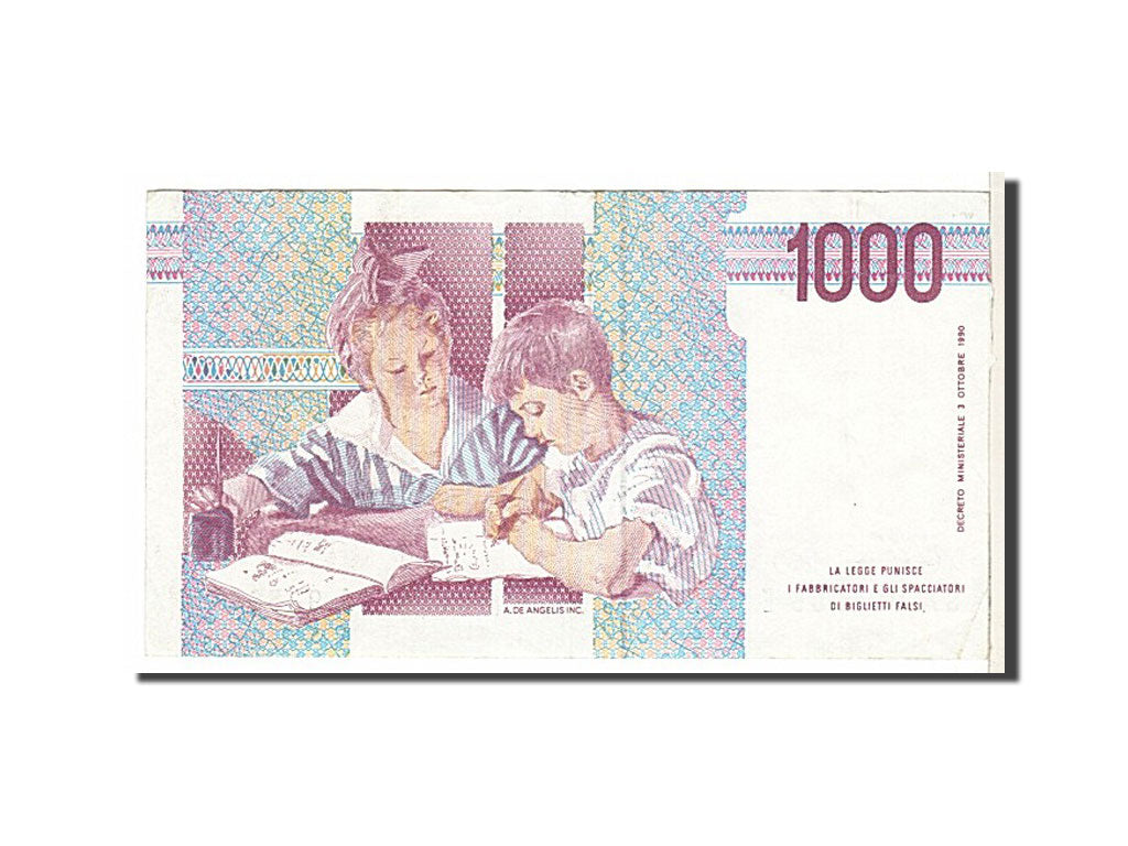 Geldschein, Italien, 1000 Lire, 1990, SS