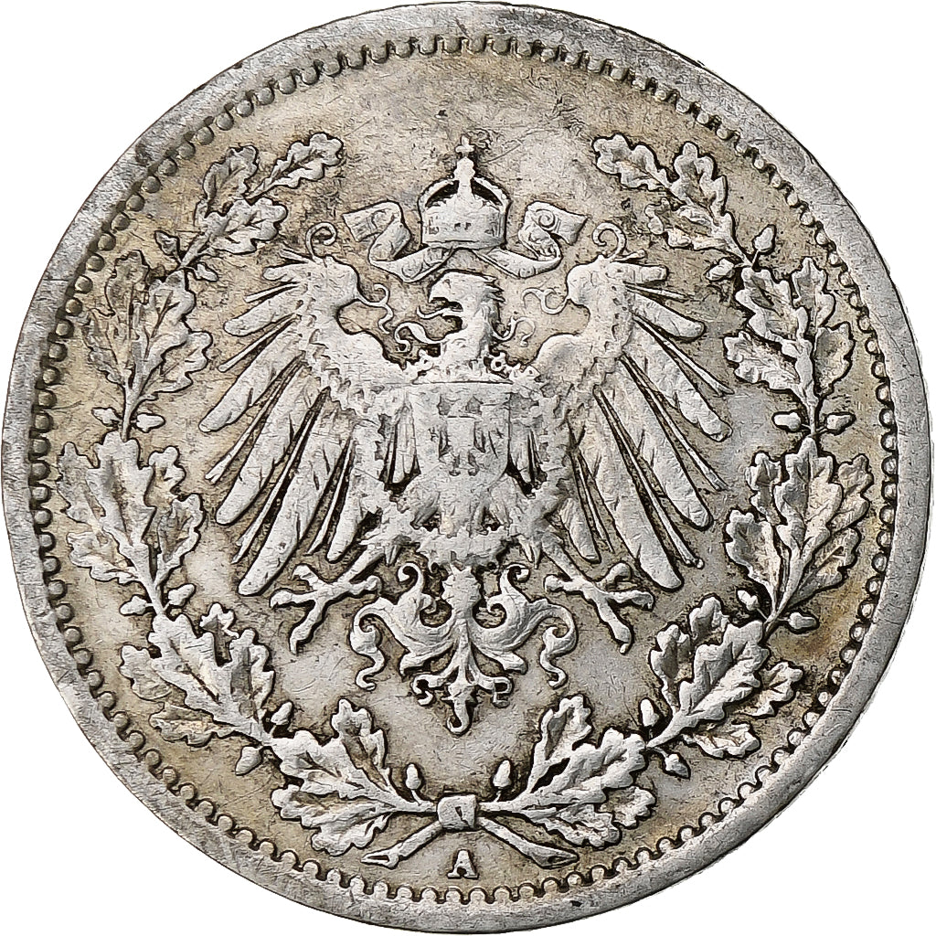 Moneda, ALEMANIA - IMPERIO, 1/2 Mark, 1906, Berlin, MBC, Plata, KM:17