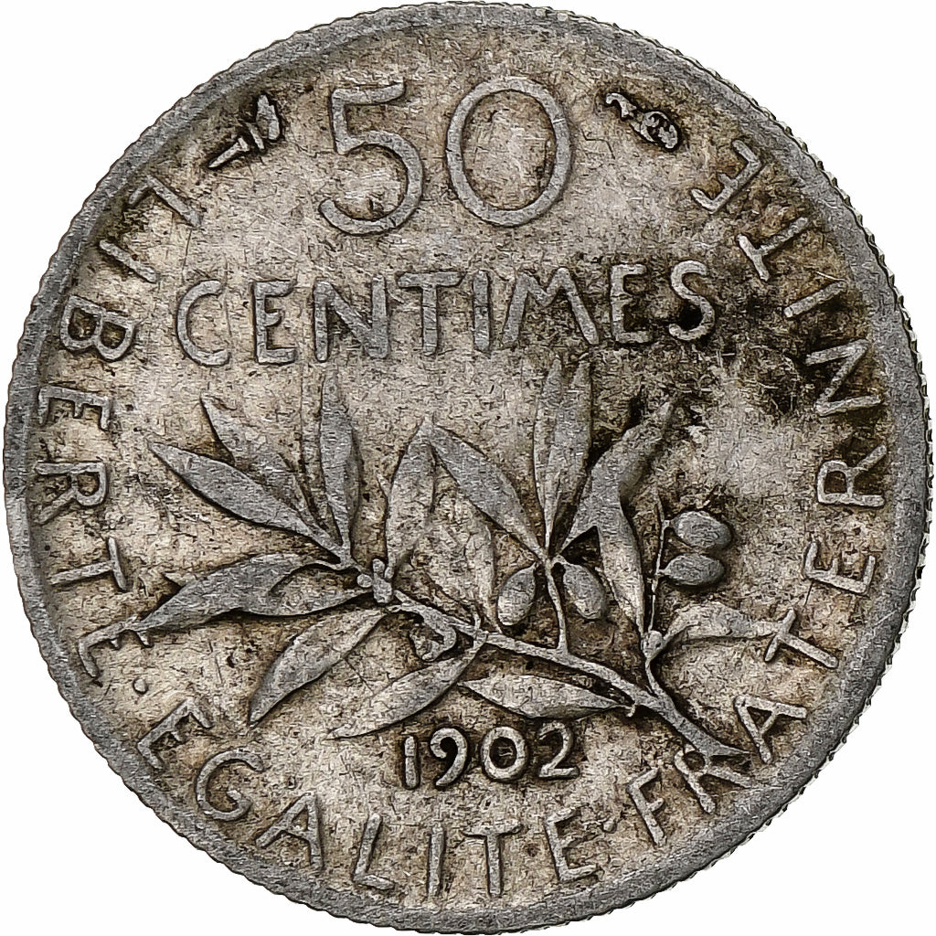 Monnaie, France, Semeuse, 50 Centimes, 1902, Paris, TB+, Argent, KM:854