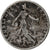 Moneda, Francia, Semeuse, 50 Centimes, 1908, Paris, BC+, Plata, KM:854