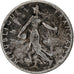 Moneda, Francia, Semeuse, 50 Centimes, 1908, Paris, BC+, Plata, KM:854