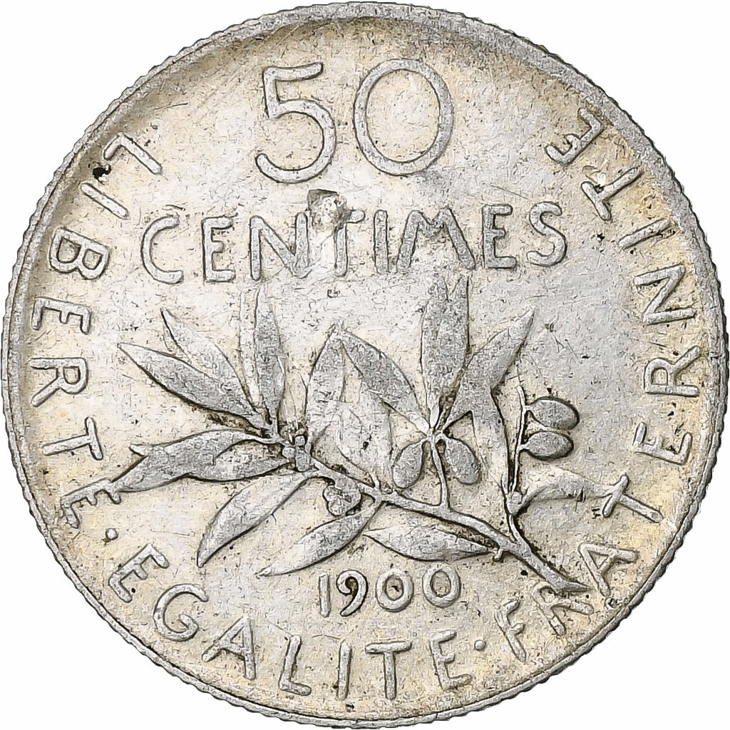 Coin, France, Semeuse, 50 Centimes, 1900, Paris, VF(30-35), Silver, KM:854