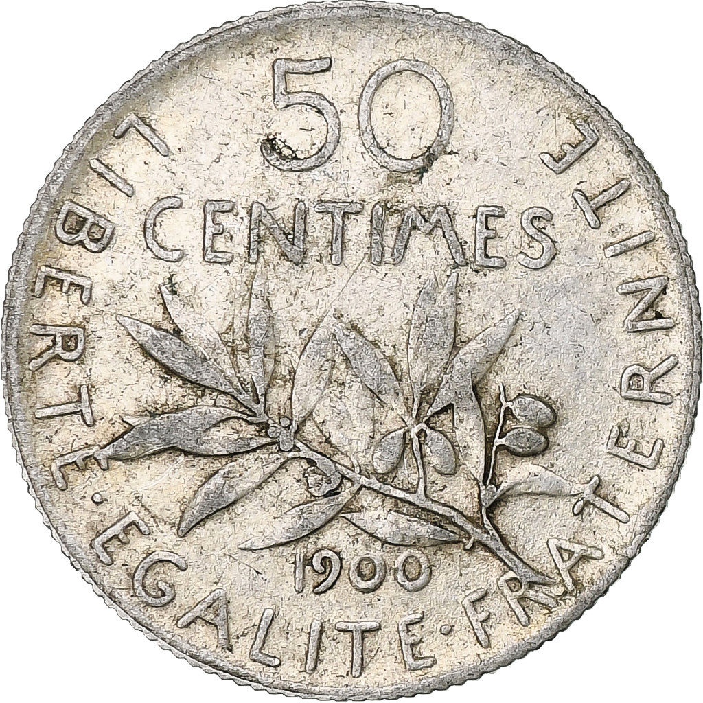 Coin, France, Semeuse, 50 Centimes, 1900, Paris, VF(30-35), Silver, KM:854