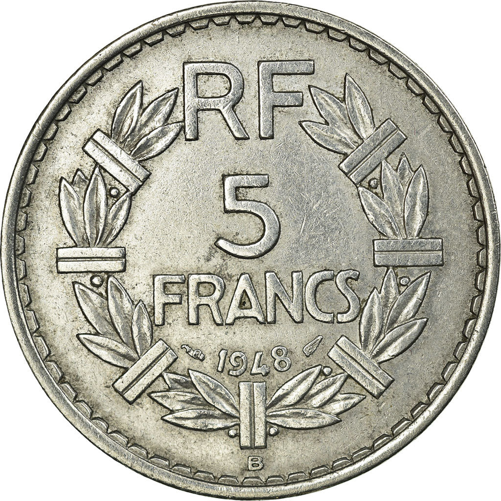 Coin, France, Lavrillier, 5 Francs, 1948, Beaumont le Roger, AU(50-53)