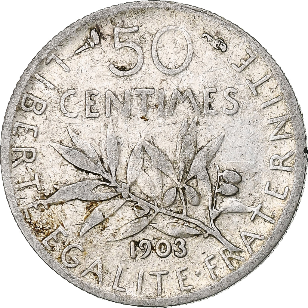 Coin, France, Semeuse, 50 Centimes, 1903, Paris, VF(20-25), Silver, KM:854