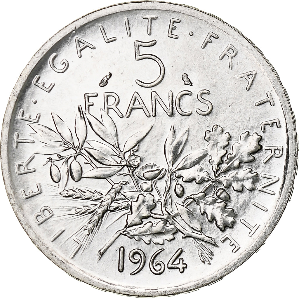 Coin, France, Semeuse, 5 Francs, 1964, Paris, MS(60-62), Silver, KM:926